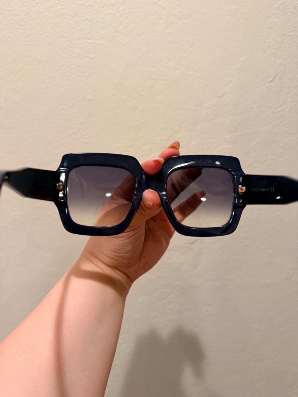 Gucci Women's Oversized Square Sunglasses - Navy Blue - Picture 4 of 6